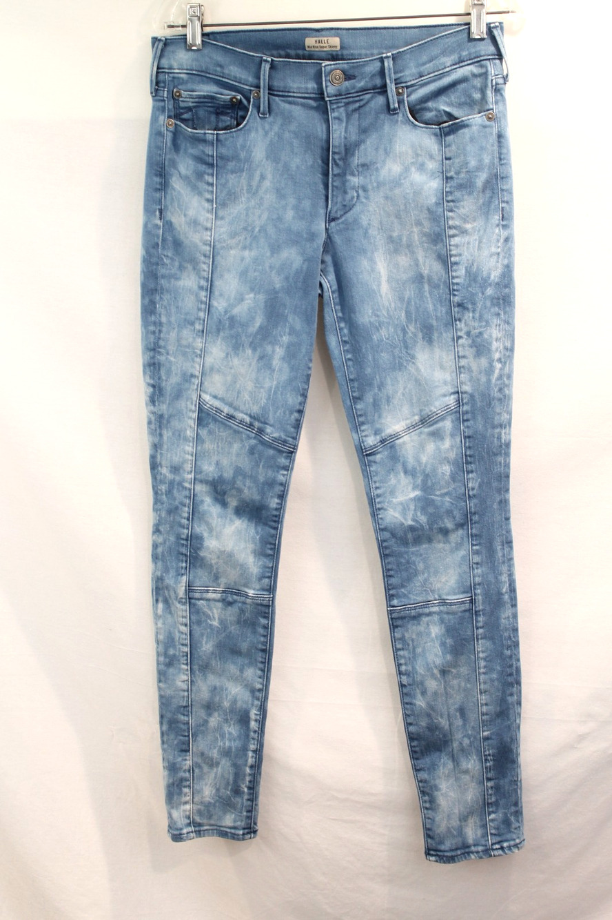 True Religion Halle Super Skinny Mid Rise Jeans Women size 29 Blue Tie Dye